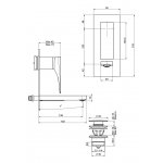 Carlo Frattini Zeta Bateria umywalkowa podtynkowa (pionowa) z korkiem Chrom F3971VX5CR