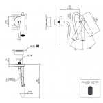 CEA Asta Deszczownica prysznicowa regulowana z uchwytem i przyłączem wody ściennym element zewnętrzny Satin Stainless Steel AST10WS