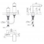 CEA Bar Bateria umywalkowa 2-otworowa z mieszaczem progresywnym Satin Stainless Steel+Canaletto Walnut BAR19NS