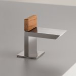 CEA Bar Zawór na zimną lub ciepłą wodę jednootworowy Satin Stainless Steel+Burma Teak BAR61TS