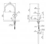 CEA Milo360 Bateria kuchenna jednootworowa z obrotową i wyciąganą wylewką Satin Stainless Steel MIL201S