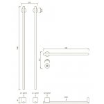 CEA Equilibrio Grzejnik elektryczny do ręczników 58 i 106 cm 3 element ścienny z przyciskiem zasilania element zewnętrzny Black Diamond Satin EQB73KDS