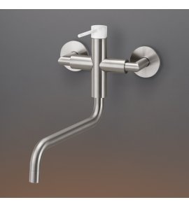 CEA Gastone Bateria kuchenna ścienna z obrotową wylewką Satin Stainless Steel GAS21WS