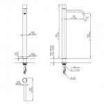 CEA Giotto Plus Bateria umywalkowa jednootworowa do umywalki nablatowej H53,5 cm Satin Stainless Steel GIO66S