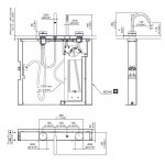 CEA Giotto Plus Bateria wannowa 4-otworowa na brzeg wanny z wylewką i słuchawką prysznicową element zewnętrzny Satin Stainless Steel GIO96S
