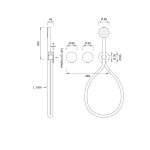 CEA Giotto Plus Bateria wannowa/prysznicowa ścienna z słuchawką i wężem element zewnętrzny Satin Stainless Steel/White GIO93SW