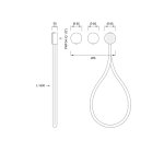 CEA Giotto Plus Bateria wannowa/prysznicowa ścienna z słuchawką i wężem element zewnętrzny Satin Stainless Steel/White GIO83SW