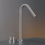 CEA Gradi Bateria umywalkowa 2-otworowa z obrotową wylewką H32 cm Satin Stainless Steel GRA21S