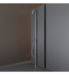 CEA Gradi Zestaw prysznicowy wolnostojący z deszczownicą, słuchawką, wężem i uchwytem ściennym element zewnętrzny Satin Stainless Steel GRA26S