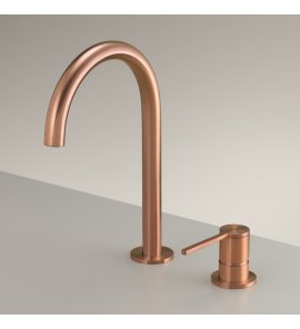 CEA Innovo Bateria umywalkowa 2-otworowa z obrotową wylewką H24,5 cm Copper Satin INV40PS