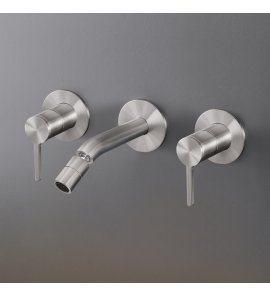 CEA Innovo Bateria umywalkowa ścienna z regulowaną wylewką 16,5 cm element zewnętrzny Satin Stainless Steel INV33S