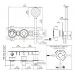 CEA Innovo Bateria wannowa/prysznicowa ścienna termostatyczna z przełącznikiem 2/3-drożnym, słuchawką i wężem element zewnętrzny Satin Stainless Steel INV60HWS