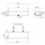 CEA Milo360 Bateria prysznicowa ścienna z półką i z regulowaną wylewką Satin Stainless Steel MIL96S