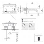 CEA Milo360 Bateria umywalkowa ścienna z wylewką 15,5 cm element zewnętrzny Satin Stainless Steel MIL140S