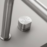 CEA Neutra Bateria kuchenna podokienna 2-otworowa z obrotową i wyciąganą wylewką Satin Stainless Steel NEU55S