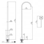 CEA Wylewka umywalkowa wolnostojąca element zewnętrzny Bronze Satin FRE209ZS