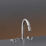 CEA Ziqq Bateria bidetowa 3-otworowa z regulowaną wylewką Satin Stainless Steel ZIQ73S