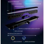   Cedor Odpływ Liniowy 70 cm Super Niski Grafit Błyszczący PROLIN-CHRGRADES-70 WIETRZENIE MAGAZYNU 
