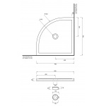 Cielo Sessanta Brodzik narożny 90x90cm Biały PDCI690