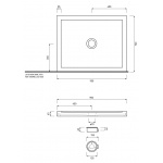Cielo Sessanta Brodzik prostokątny 72x90cm Biały PD67290