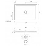 Cielo Sessanta Brodzik prostokątny 70x100cm Biały PD670100
