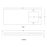 Cielo Półka z wgłębnieniem 12x30cm, prostokątna Biały ACMP2