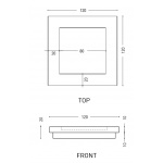 Cielo Półka z wgłębnieniem 12x12cm, kwadratowa Biały ACMP1