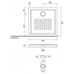 Cielo Settanta Brodzik kwadratowy 80x80cm Biały PD78080