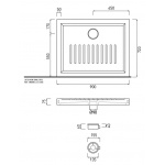 Cielo Settanta Brodzik prostokątny 72x90cm Biały PD77290