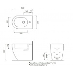 ZESTAW Cielo Smile Miska WC Stojąca 35x53 cm z deską wolnoopadającą SLIM+Bidet stojący 35x53 cm z otworem na baterię basalto SMVASBA+CPVSMFBA+SMBIDBA