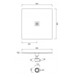 Cielo Venticinque Brodzik kwadratowy 80x80cm Biały PDR8080