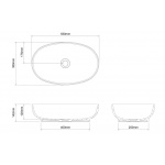 Clearwater Puro Umywalka stawiana na blat 55x35 cm biały B13ECS
