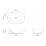 Clearwater Sontuoso Umywalka stawiana na blat 55x35 cm biała B5ECS