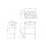 Burlington Chalfont Stelaż pod umywalkę 65x47 stal nierdzewna polerowana B8ES