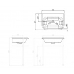    Burlington Chalfont Umywalka z kamienia naturalnego 65x47 biały połysk B8E 