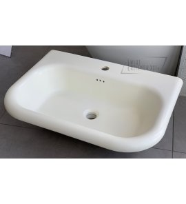     Burlington Chalfont Umywalka z kamienia naturalnego 65x47 biały połysk B8E 