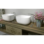 Cristalstone Separado Umywalka Stawiana na blat biała VIDRIO CINCO