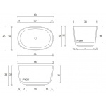 Cristalstone Separado Umywalka Stawiana na blat biała VIDRIO CINCO