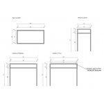 Cristalstone Stelaż pod umywalkę stojący 90 x 45 x 73 cm czarny mat ST900-05