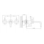 Crosswater MPRO Bateria umywalkowa ścienna podtynkowa bez korka brushed stainless steel effect PRO130WNV+