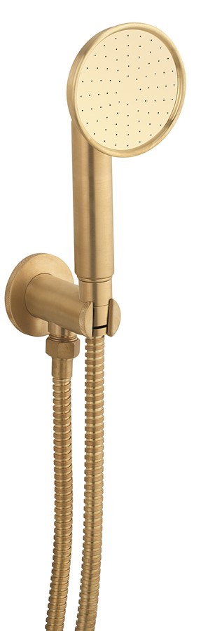 Crosswater MPRO Industrial Zestaw natryskowy ścienny z wężem i słuchawką brushed brass PRI963UB