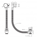 Crosswater MPRO Syfon wannowy odpływowo-przelewowy chrom PRO0351C