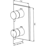 Damixa Bateria prysznicowa termostatyczna podtynkowa element zewnętrzny czarny mat 767076100