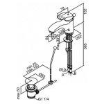    Damixa Jupiter Bateria umywalkowa z korkiem chrom 159210015 WYPRZEDAŻ MAGAZYNOWA!!
