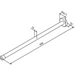 Damixa Reling na ręczniki 40 cm polerowany mosiądz pvd 483417700