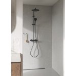 Damixa Silhouet Zestaw natryskowy z deszczownicą i słuchawką ścienny szczotkowany grafit pvd 579545535