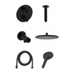 Damixa Silhouet Zestaw prysznicowy termostatyczny podtynkowy element zewnętrzny czarny mat 571246100