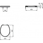 Ideal Standard Deska sedesowa z duroplastu, zawiasy metalowe, Biały W302601
