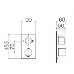 DornBracht Bateria prysznicowa termostatyczna podtynkowa z dwudrożną regulacją przepływu platyna mat 3642667006