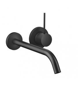 DornBracht Meta Slim Bateria umywalkowa ścienna z mieszaczem element zewnętrzny czarny mat 3686166233